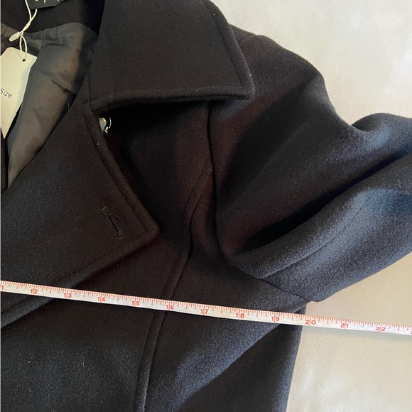 M NEW Aprsfn Women's Elegant Mid-Length Black Wool Blend Trench Coat Winter Fall - Picture 3 of 10